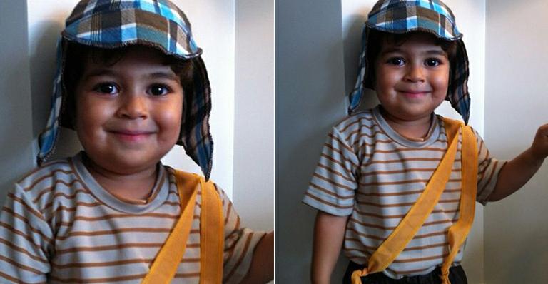 Juliana Paes fantasia o filho Pedro de Chaves