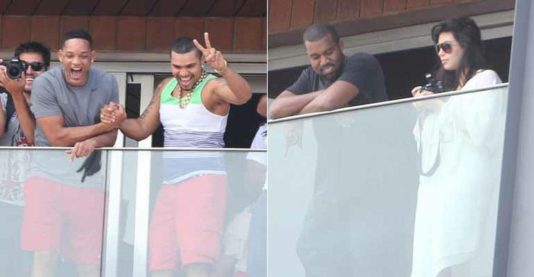 Com Naldo, Will Smith, Kim Kardashian e Kanye West assistem bloco