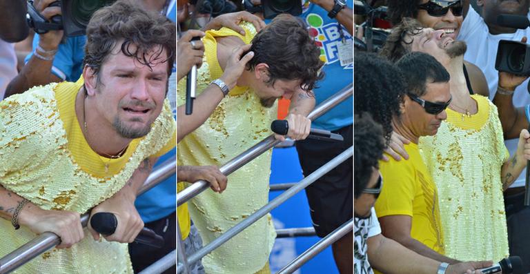 Saulo Fernandes chora em seu último dia no carnaval com a banda Eva