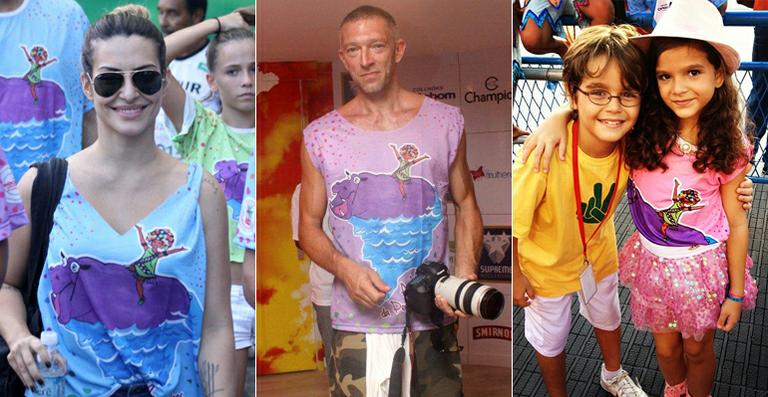 Cleo Pires, Vincent Cassel e Mel Maia vão a desfile de escola mirim no Rio de Janeiro