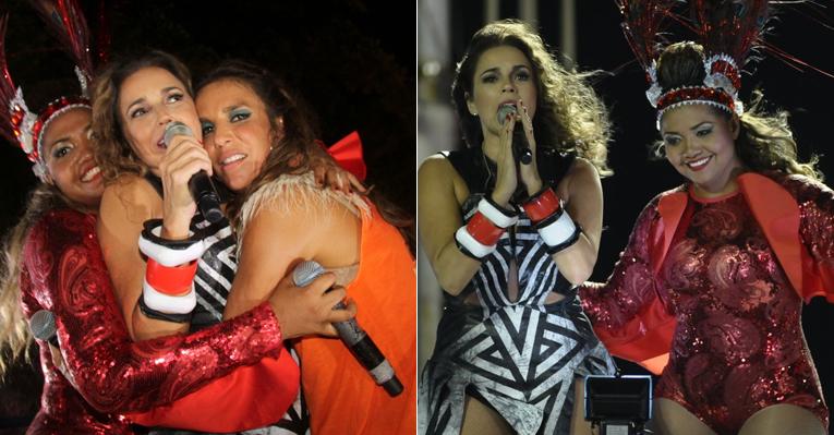 Ivete Sangalo e Gaby Amarantos participam do bloco de Daniela Mercury em Salvador