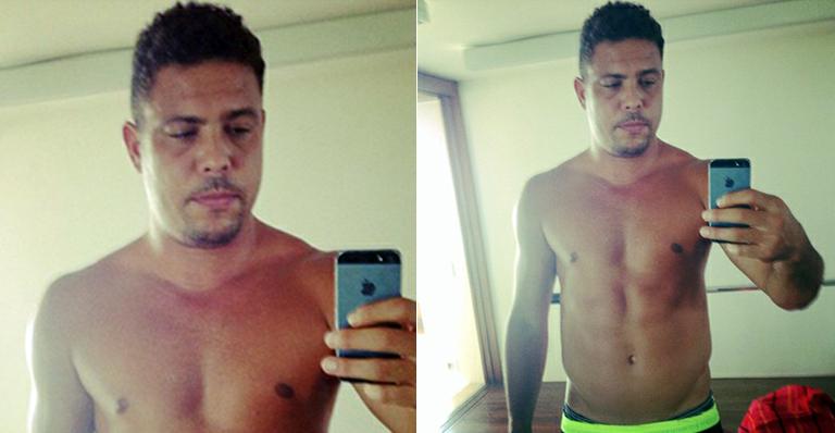 Após comentários sobre sua forma, Ronaldo exibe barriga tanquinho