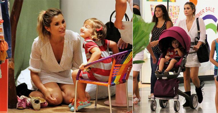 Flávia Alessandra curte tarde com as filhas