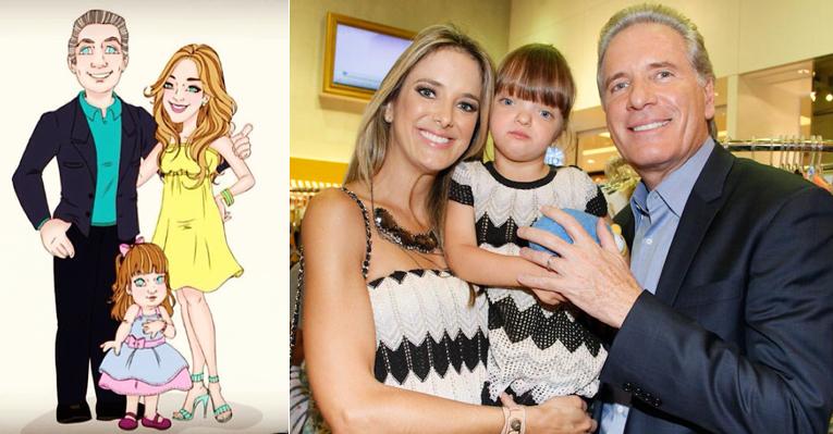 Ticiane Pinheiro comemora o Valentine’s Day com desenho animado da família