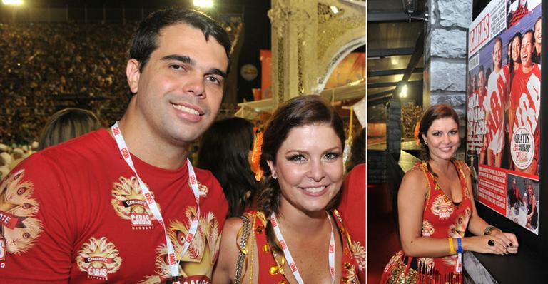 Bárbara Borges festeja sucesso de ‘Balacobaco’ com o noivo na Sapucaí
