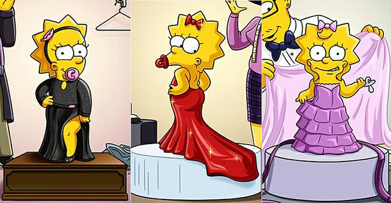 Maggie Simpson faz prova de vestidos para o Oscar 2013