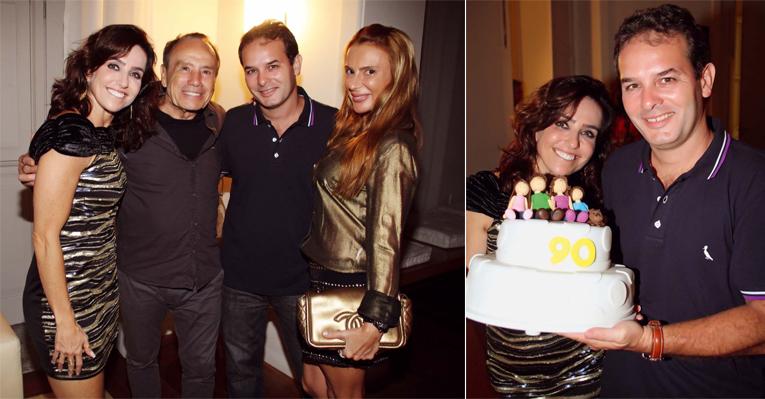 Monique Curi comemora aniversário e recebe os parabéns de Stenio Garcia