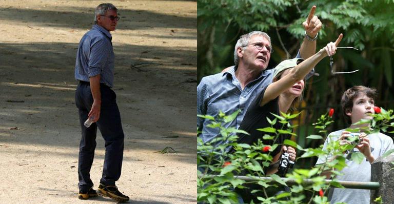 Aventureiro Harrison Ford faz trilha no Rio em passeio com família