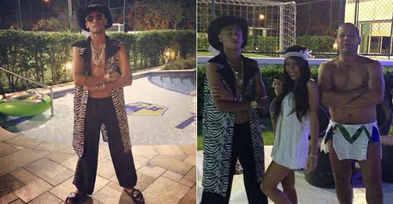 Vestido de negociador, Neymar faz festa à fantasia em sua casa