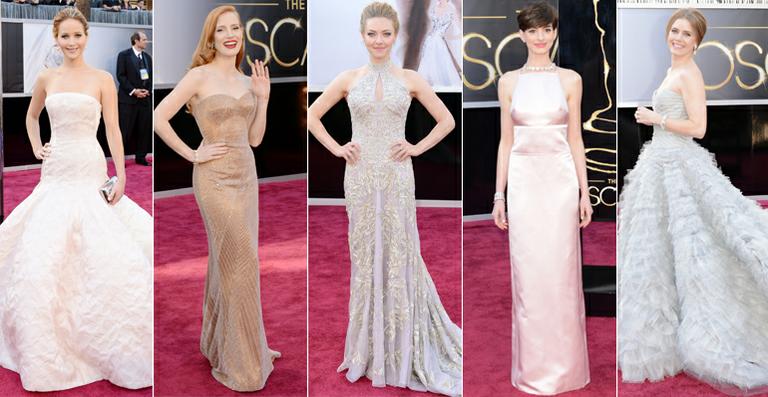 Tons claros dominam o red carpet do Oscar