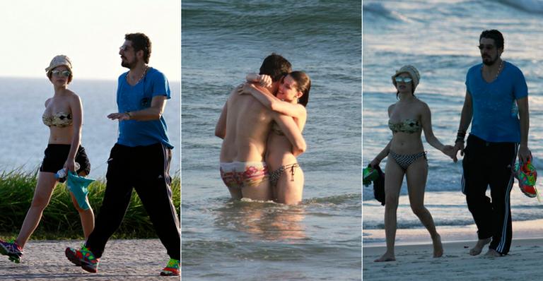 Bruna Linzmeyer e Michel Melamed protagonizam cenas de romance na praia