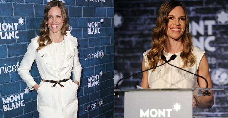Hilary Swank brilha em evento beneficente