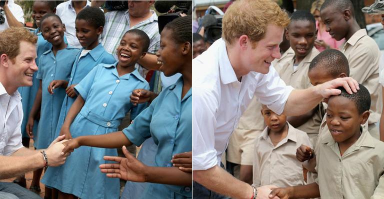 Príncipe Harry visita crianças no Reino de Lesoto