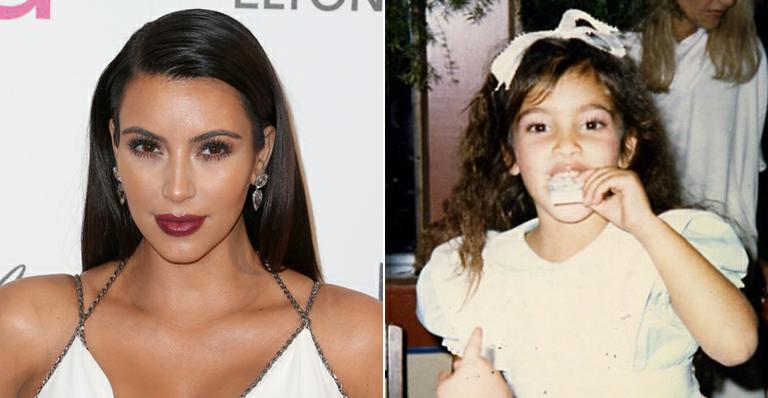 Kim Kardashian relembra infância e posta foto em rede social