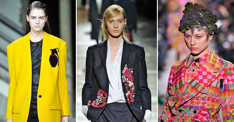 Releitura do terno feminino é tendência em Paris