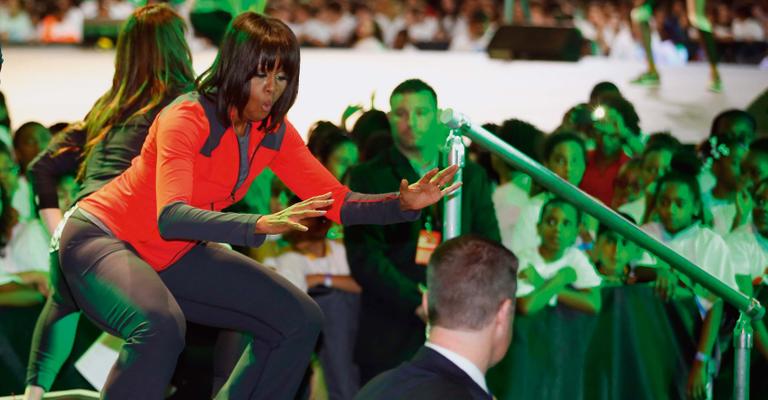 Michelle Obama: Exercício por boa causa