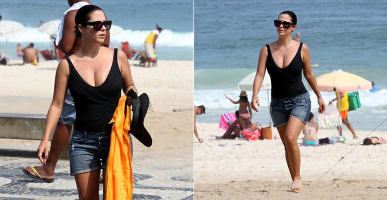 Grávida, Guilhermina Guinle curte tarde em praia do Rio de Janeiro