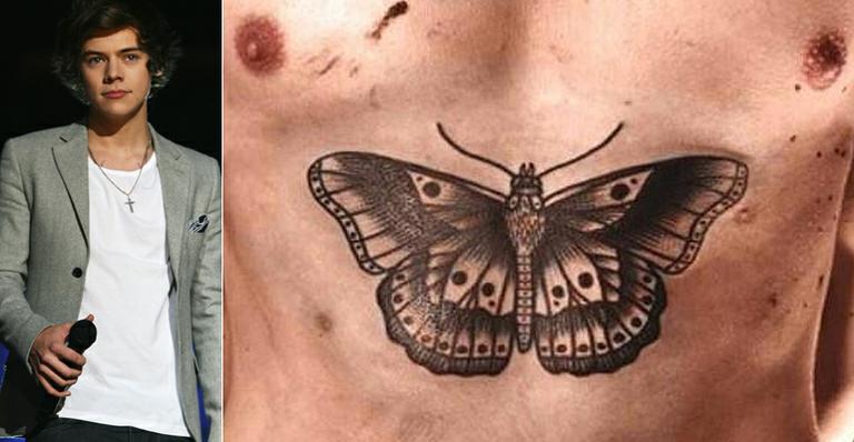 Harry Styles faz tatuagem de borboleta abaixo do peito