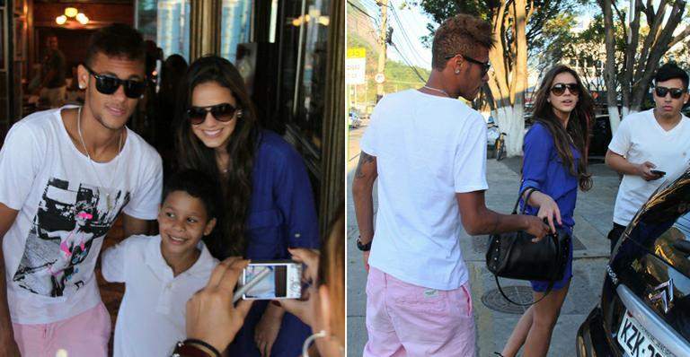 Neymar e Bruna Marquezine chamam a atenção de seus fãs no Rio de Janeiro