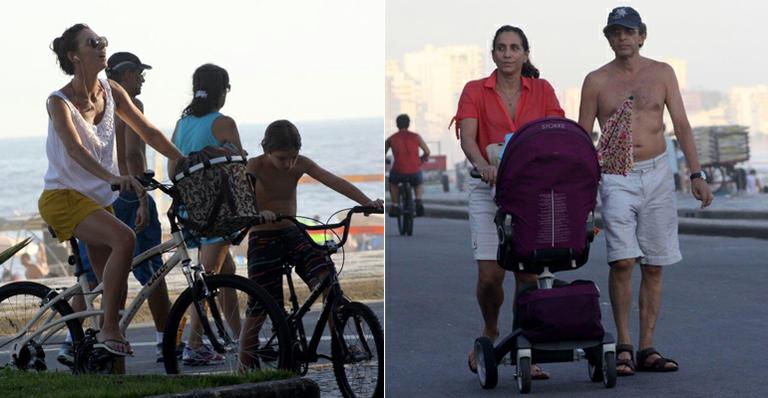 Glenda Kozlowski e Totia Meireles passeiam com os herdeiros