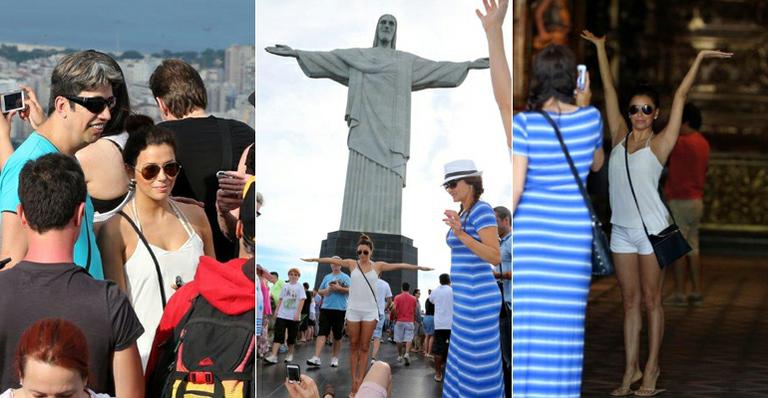Eva Longoria tem dia de turista no Rio de Janeiro