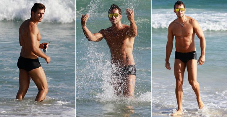 Ex-BBB Eliéser Ambrósio exibe boa forma em praia do Rio de Janeiro
