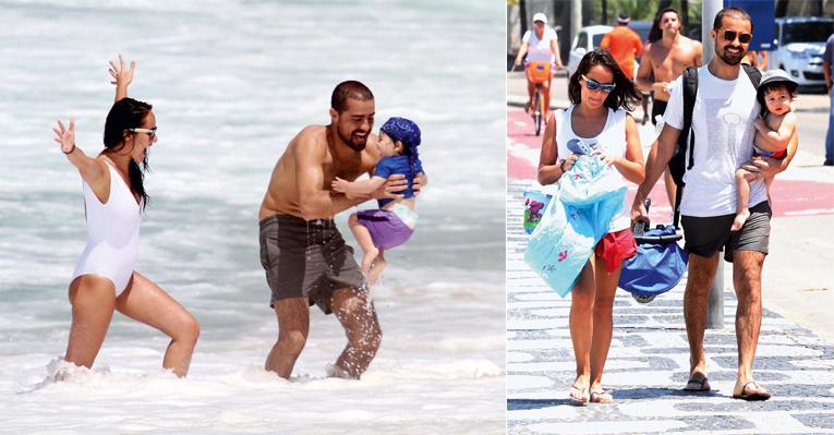 Ricardo Pereira curte praia em família