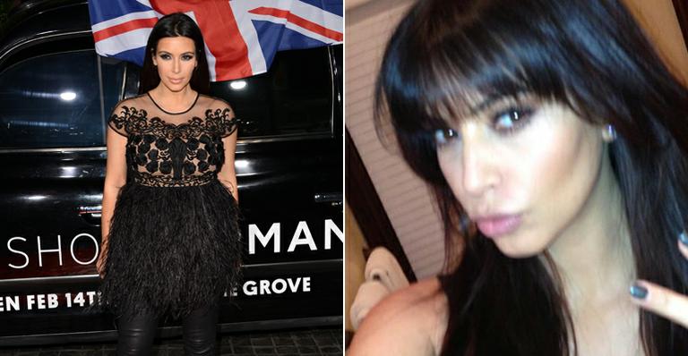 Kim Kardashian exibe novo visual com franja
