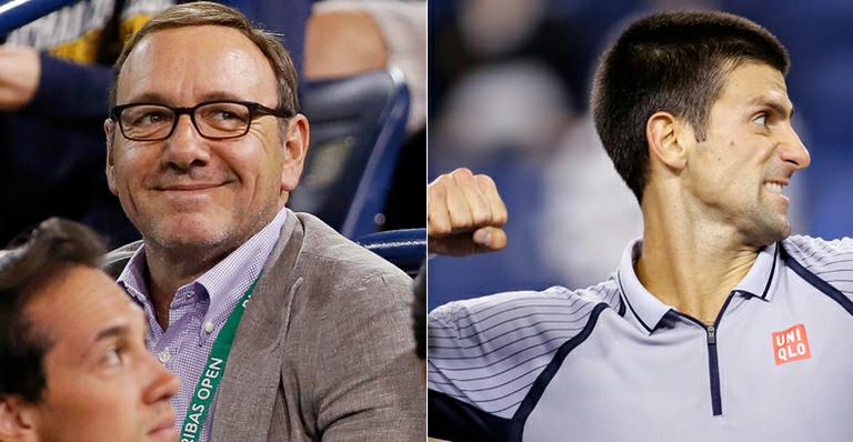 Kevin Spacey assiste a jogo de Djokovic