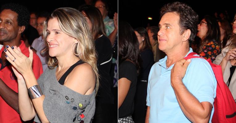 Ingrid Guimarães e Marcos Frota aplaudem musical no Rio de Janeiro