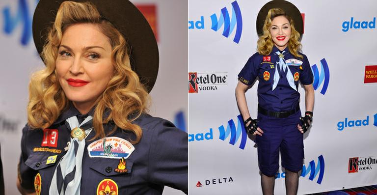Madonna se veste de escoteiro em noite de premiação