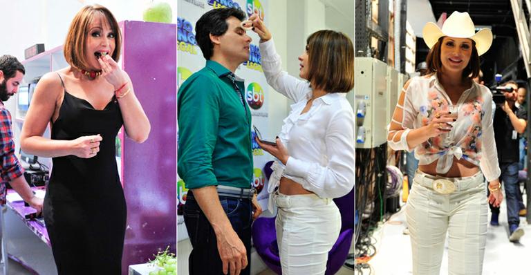 Por trás das câmeras: Gabriela Spanic retoca make de Portiolli e revela truques de beleza