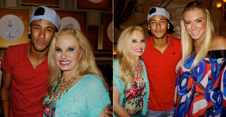 Neymar é tietado por Brunete Fraccaroli em restaurante