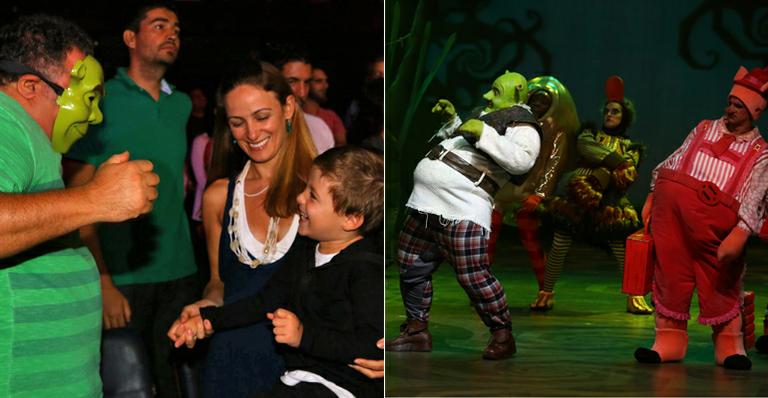 Léo Jaime leva a família para conferir ‘Shrek’ no teatro