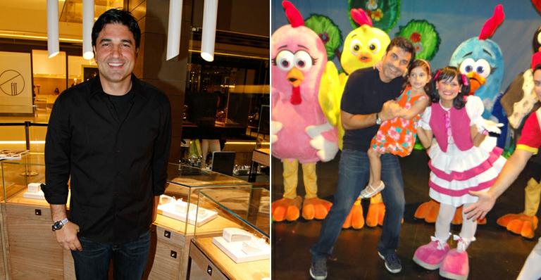 Edu Guedes prestigia peça de teatro com a filha Maria Eduarda