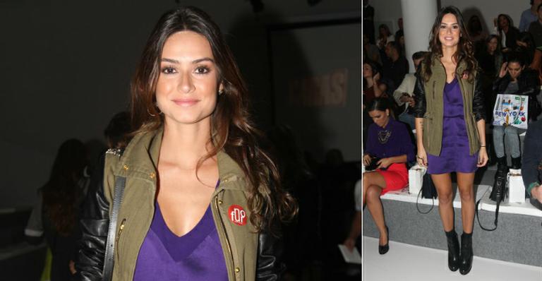 Thaila Ayala faz campanha contra o uso de pele no São Paulo Fashion Week