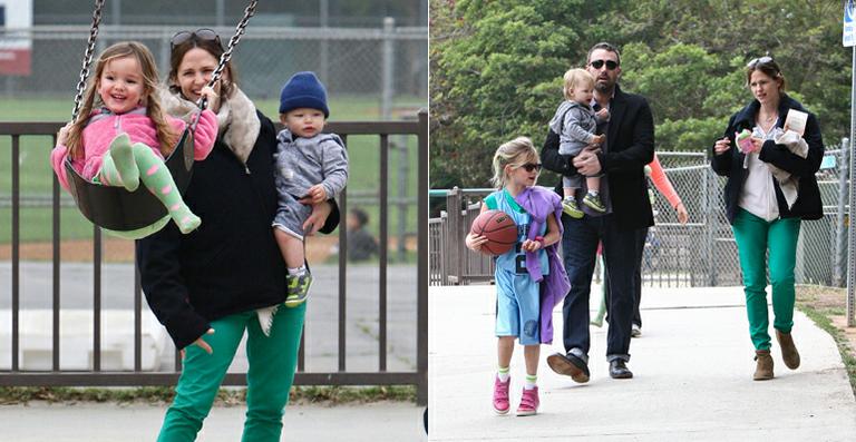 Jennifer Garner e Ben Affleck: dia de diversão com os filhos em Los Angeles