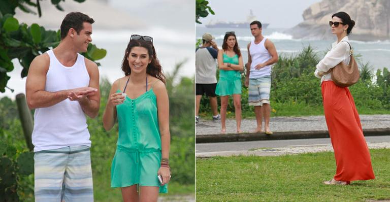 Sidney Sampaio, Fernanda Paes Leme e Lisandra Souto gravam no Rio de Janeiro