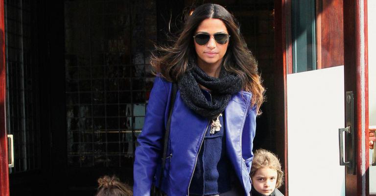 Camila Alves com os filhos em Nova York