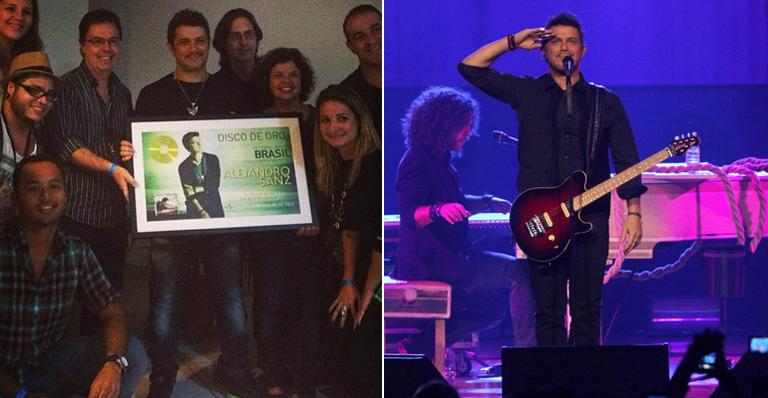 Alejandro Sanz recebe disco de ouro durante show no Brasil