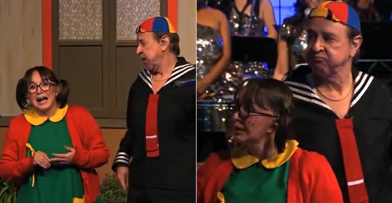 Atores revivem Quico e Chiquinha, do humorístico ‘Chaves’, em programa de TV