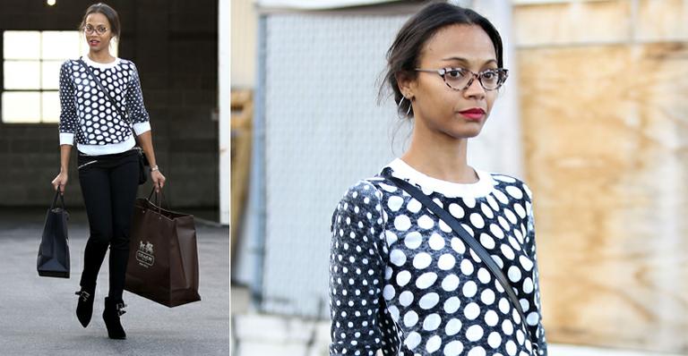 Zoe Saldana mostra seu estilo no dia a dia em L.A.
