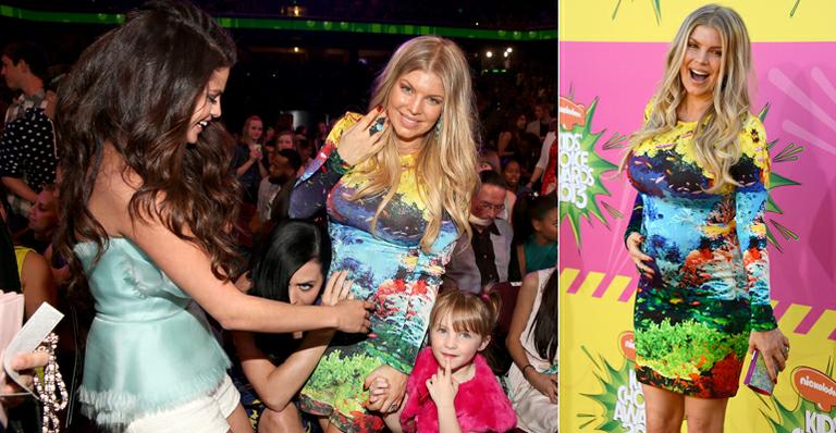 Grávida, Fergie recebe mimos de Selena Gomez e Katy Perry no Kids’ Choice Awards