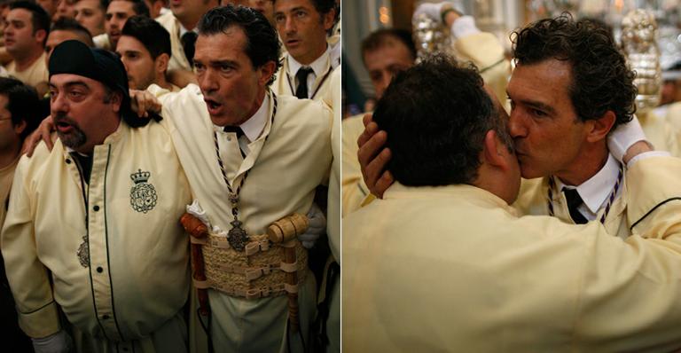 Antonio Banderas celebra Semana Santa em Málaga, na Espanha