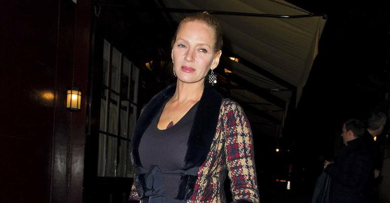 Uma Thurman na balada em Londres