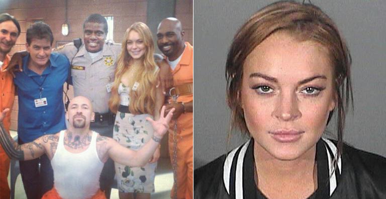 Lindsay Lohan vai para ‘cadeia’ com Charlie Sheen