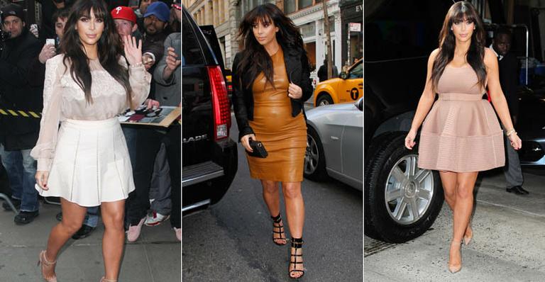 Grávida, Kim Kardashian usa 3 looks em 1 dia