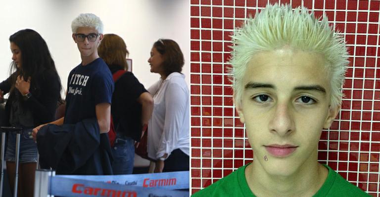 Filho de Fátima Bernardes e William Bonner aparece com os cabelos descoloridos