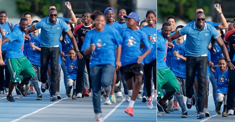 Corredor Usain Bolt ‘perde’ corrida para crianças de projeto social