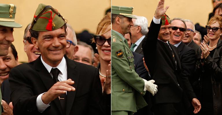 Antonio Banderas ganha homenagem do exército espanhol em Málaga, sua terra natal